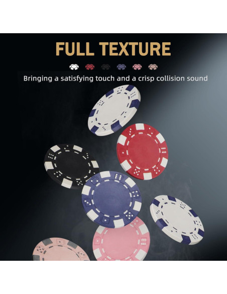 Juego de 500 Fichas de Póker LUOBAO con Estuche y Cartas