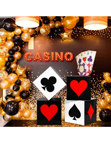 Cajas de Favor de Casino Zhanmai 4 Pcs 30 cm para Fiestas