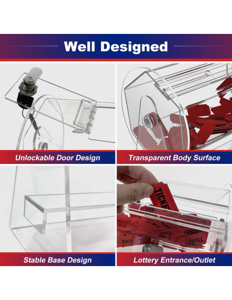 Tambor de Rifa Acrílico BZnota 28x16.5x28cm Transparente