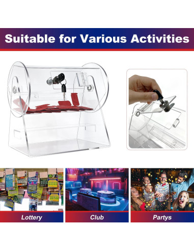 Tambor de Rifa Acrílico BZnota 28x16.5x28cm Transparente