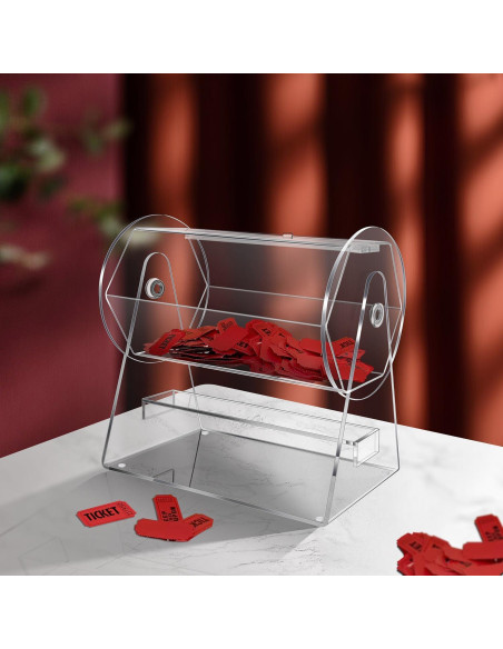 Tambor de Rifa Acrílico BZnota 28x16.5x28cm Transparente