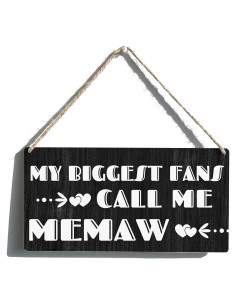 Letrero de Madera Qious Memaw 30x15 cm Decoración Rústica