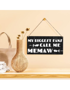 Letrero de Madera Qious Memaw 30x15 cm Decoración Rústica 2