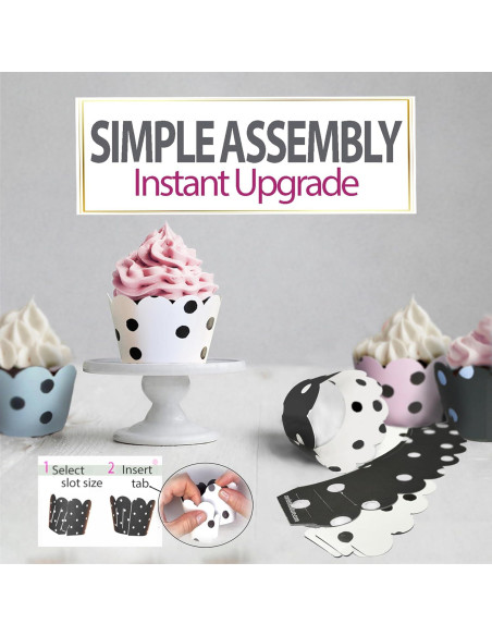 Fundas para Cupcake Confetti Couture - 24 Piezas Reversibles