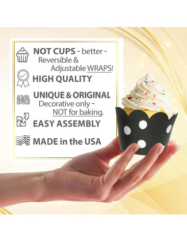 Fundas para Cupcake Confetti Couture - 24 Piezas Reversibles