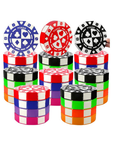 32 PCS Decoración Fiesta Casino SAYAYA Cajas Fichas 22,86 cm