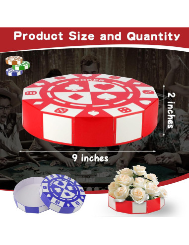 32 PCS Decoración Fiesta Casino SAYAYA Cajas Fichas 22,86 cm