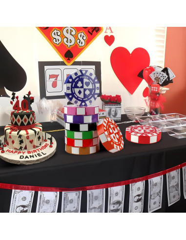 32 PCS Decoración Fiesta Casino SAYAYA Cajas Fichas 22,86 cm