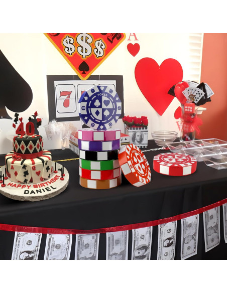 32 PCS Decoración Fiesta Casino SAYAYA Cajas Fichas 22,86 cm