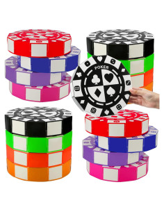 16 Piezas Decoración Fiesta Casino Cajas Fichas 22,86 cm