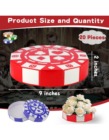 20 Cajas Decorativas de Fichas de Póker SAYAYA 22,86 cm