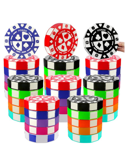 40 PCS Decoración Fiesta Casino Cajas Fichas 22,86 cm