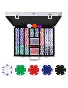 Juego de Fichas de Póker Homwom 500pcs con Estuche Aluminio