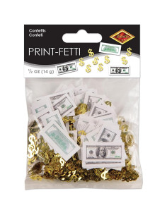 Confeti Metálico Dorado Beistle Big Bucks 14,17 g 2