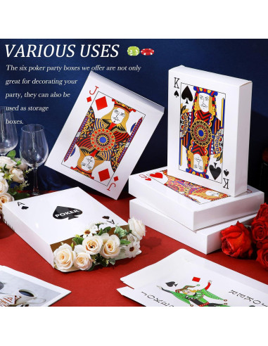 24 Cajas de Decoración de Póker Temática de Casino