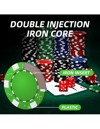 Juego de Fichas de Póker Homwom 100PCS 11.5g en Caja de Cartón