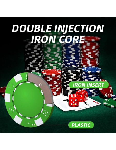 Juego de Fichas de Póker Homwom 100PCS 11.5g en Caja de Cartón