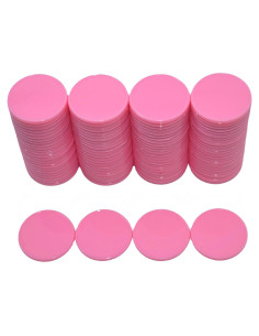 Set de 100 Contadores de Plástico Rosa SmartDealsPro 25mm