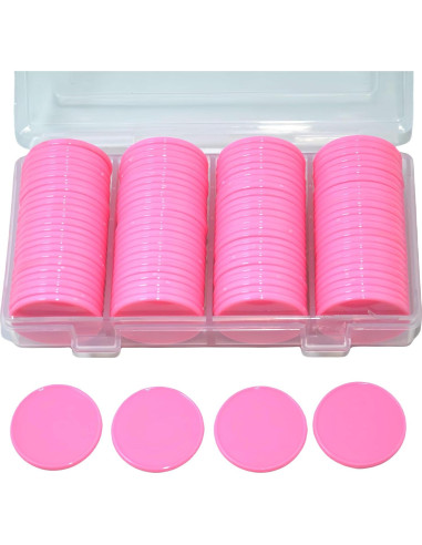 Set de 100 Contadores de Plástico Rosa SmartDealsPro 25mm