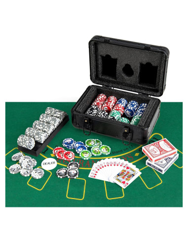 Conjunto de Fichas de Póker Goplus 300 PCS con Estuche
