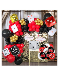 Kit de Arco de Globos Casino 123 PCS LOHO MAGICA