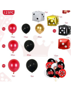 Kit de Arco de Globos Casino 123 PCS LOHO MAGICA 2