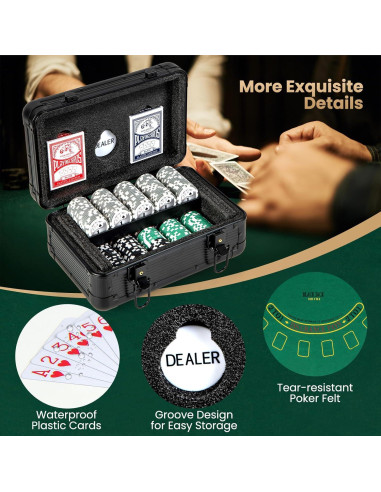 Conjunto de Fichas de Póker Goplus 300 PCS con Estuche