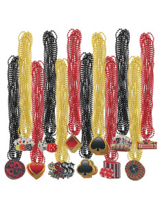 Juego de 48 collares de cuentas temáticos de casino