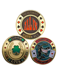 Moneda Guardián de Cartas de Póker YIQILAFADA 3 Piezas