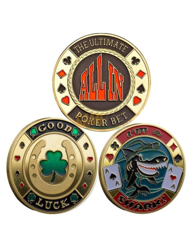 Moneda Guardián de Cartas de Póker YIQILAFADA 3 Piezas