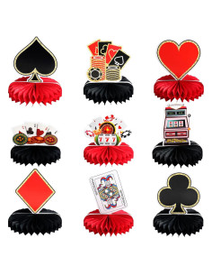 Centros de Mesa de Casino 9 Piezas Waenerec Decoración Fiesta