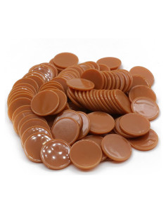 Juego de 100 Fichas de Plástico para Póker Chocolate 25 mm