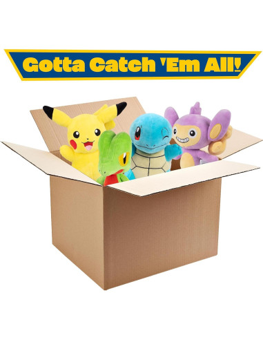 Peluche Pokémon 20 cm Caja Sorpresa 4-Pack - Licencia Jazwares