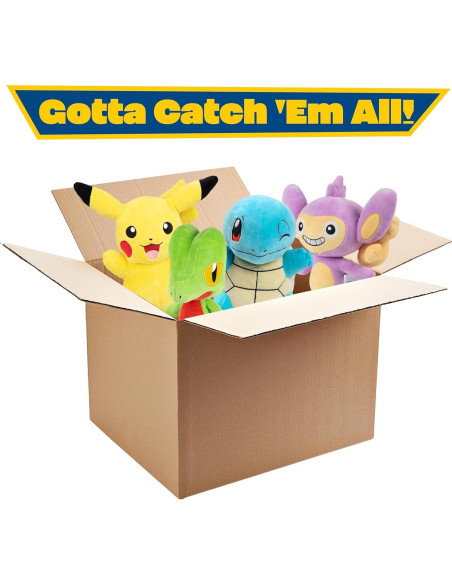 Peluche Pokémon 20 cm Caja Sorpresa 4-Pack - Licencia Jazwares