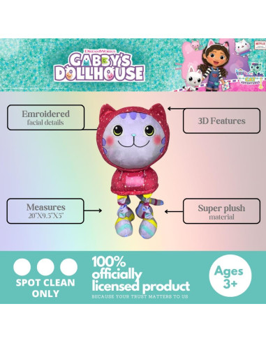 Almohada de Peluche DJ Catnip Gabby's Dollhouse 48 cm