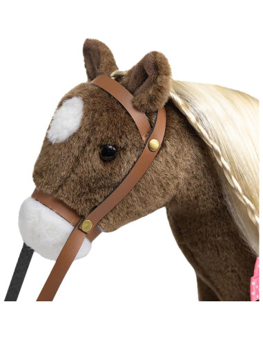 HollyHOME Caballo de Peluche Chocolate 27,94 cm con Accesorios