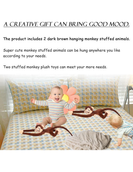 Mono de Peluche Colgante Zhidiloveyou 2 Piezas 70 cm Mono de Peluche Colgante Zhidiloveyou 2 Piezas 70 cm