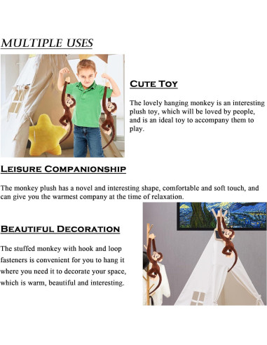 Mono de Peluche Colgante Zhidiloveyou 2 Piezas 70 cm