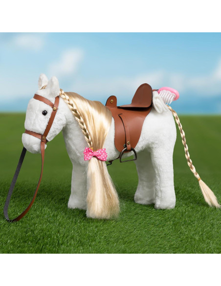 Caballo de Peluche HollyHOME 27,94 cm Blanco con Accesorios