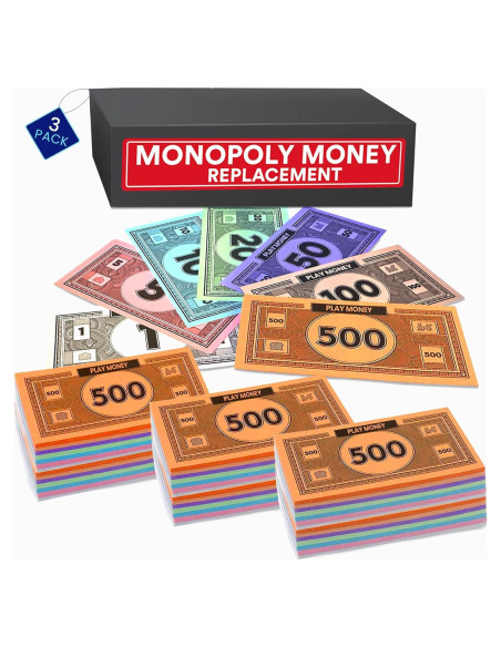 Dinero de Juego Oreven 60 Billetes Colores Mixtos 3 Set Dinero de Juego Oreven 60 Billetes Colores Mixtos 3 Set