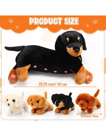 Conjunto de Peluches de Perro Honoson con 4 Cachorros