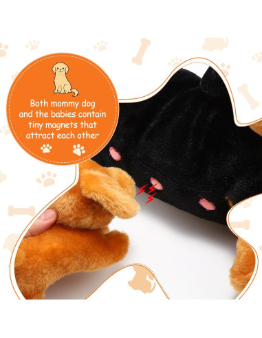 Conjunto de Peluches de Perro Honoson con 4 Cachorros