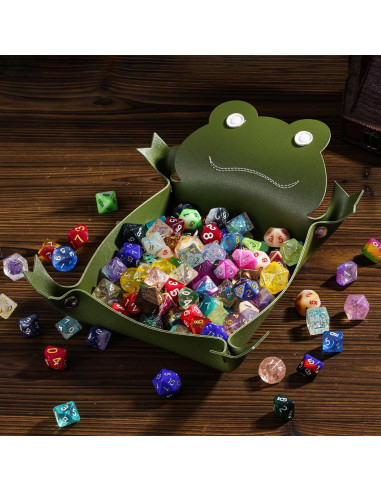 Bandeja de Dados KSNDie de Cuero Plegable Verde para D&D