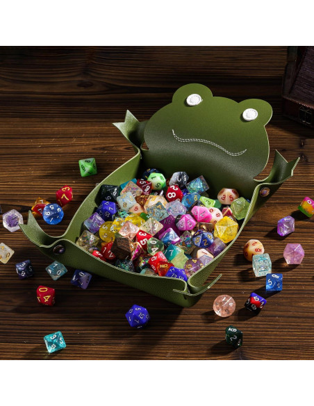 Bandeja de Dados KSNDie de Cuero Plegable Verde para D&D