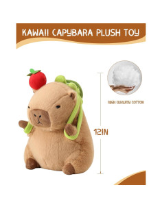 Peluche Capibara Bestsea con Mochila Tortuga 25.6 cm 2