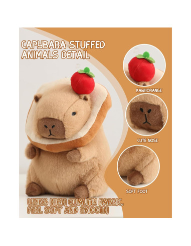Peluche Capybara Kawaii 25.6 cm con Pan Suave para Niños