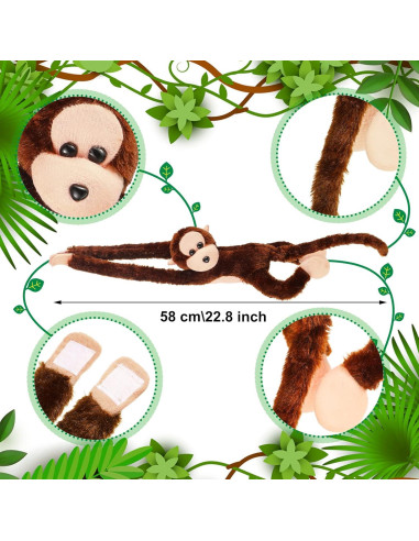 Hungdao 6 Monos de Peluche Colgantes 60 cm para Niños