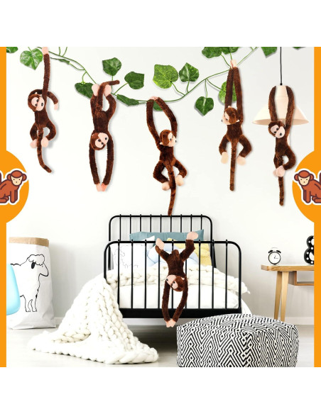 Hungdao 6 Monos de Peluche Colgantes 60 cm para Niños
