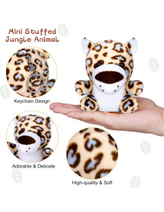 Elcoho 14 Piezas Juguetes de Peluche Animales Selva 9.52 cm 2