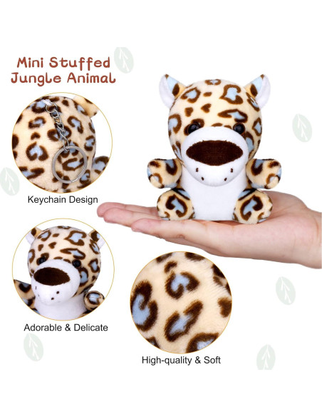 Elcoho 14 Piezas Juguetes de Peluche Animales Selva 9.52 cm